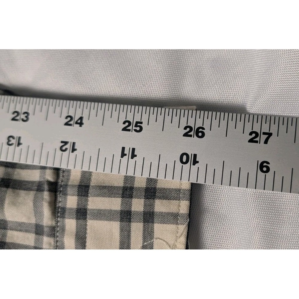 Zara Man Men's Medium Cream‎ and Navy Plaid Button Up Long Sleeve Shirt - Picture 8 of 10